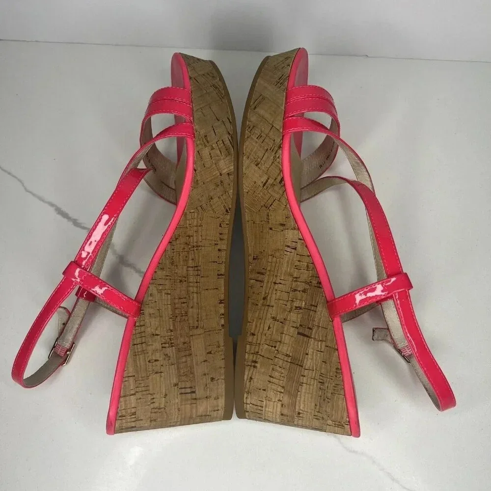 Kate Spade Hot Pink Wedge Platform Sandal Heels Sz 11 Cocktail Comfy